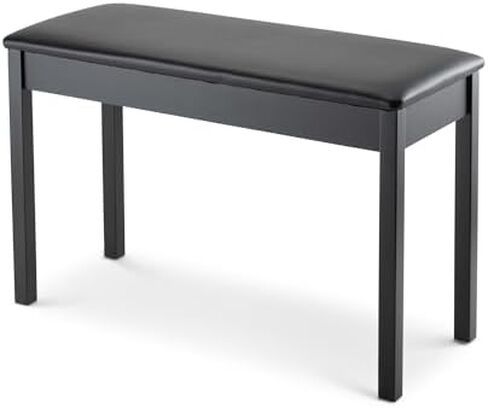 OnStage Organ Bench - 35″ Wide Piano Stool - Ergonomic Pedal Keyboard Seat, Leatherette Cushion, Solid-Wood Legs and Frame, 330LB Weight Capacity, Nonslip Rubber Feet, Instrument Accessories, Black in Saudi Arabia