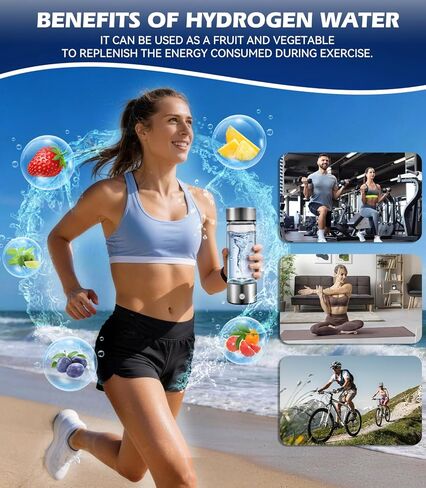 New Upgrade Hydrogen Water Bottle Generator【Industry TOP - 24-Hour Hydrogen Lock】【NO.1 Double Hydrogen Content】| 0 Chlorine & 0 Ozone | 100% Leak-Proof Seal, Sports Hydrogen Water Bottle for Gym in Saudi Arabia
