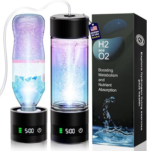 New Upgrade Hydrogen Water Bottle Generator【Industry TOP - 24-Hour Hydrogen Lock】【NO.1 Double Hydrogen Content】| 0 Chlorine & 0 Ozone | 100% Leak-Proof Seal, Sports Hydrogen Water Bottle for Gym in Saudi Arabia