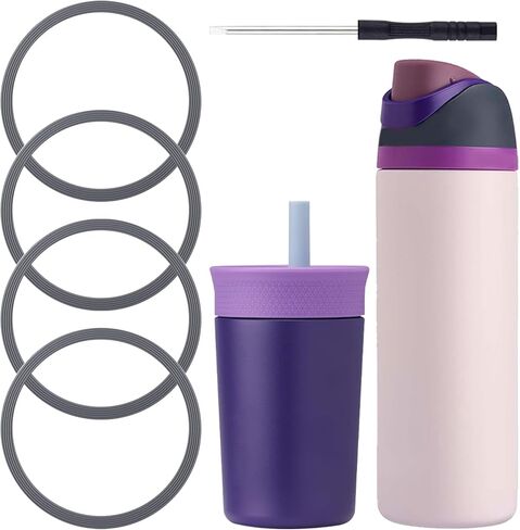 4 Pcs Replacement Silicone Seal O Ring Gasket Compatible with Owala FreeSip 16/19/24/25/32/40oz,Water Bottle Lid Insert Piece Rubber Seal Top Parts for Owala Kids 12&15 Oz Tumbler Accessories in Saudi Arabia