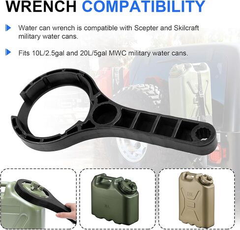مفتاح غطاء علب المياه العسكرية من ERETOW لـ Scepter LCI وSkilcraft MWC - يناسب إبريق الماء وحاويته سعة 20 لتر/5 جالون و10 لتر/2.5 جالون، ويفتح أغطية علب المياه وفتحة التهوية والصنبور in Kuwait
