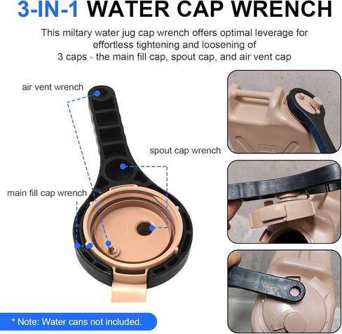 مفتاح غطاء علب المياه العسكرية من ERETOW لـ Scepter LCI وSkilcraft MWC - يناسب إبريق الماء وحاويته سعة 20 لتر/5 جالون و10 لتر/2.5 جالون، ويفتح أغطية علب المياه وفتحة التهوية والصنبور in Kuwait