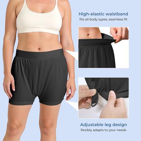Carer Adult Diaper Cover Noiseless Waterproof Incontinence Underwear with Adjustable Leg Buckles Adult Leakproof Underwear for Incontinence Reusable Protective Briefs for Men Women(Black,X-Large) in Kuwait