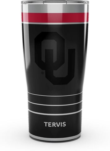 كوب سفر Tervis Traveler Oklahoma Soners - كوب سفر ثلاثي معزول من Night Game يحافظ على المشروبات باردة وساخنة، 20oz، من الفولاذ المقاوم للصدأ in Saudi Arabia