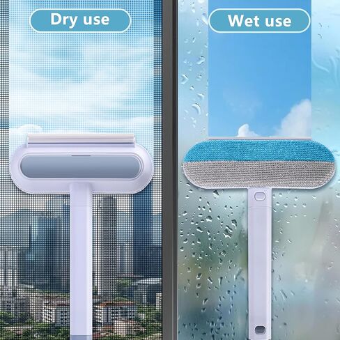 moonoom 2 Pcs 4 in1 Mesh Screen Cleaner, Detachable Window Screen Cleanning Brush with Wet and Dry Dual-Use, Multi-functional Window Glass Net Cleaner Tool for Dusty Corners in Saudi Arabia