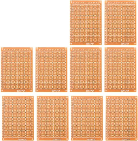 Solderable Breadboard, 10PCS 5x7cm Single Side Universal, Prototype PCB Board, Perfboard for DIY Soldering Projects, for Electronics Hobbyists, Students, Makers, Engineers, Home La in Saudi Arabia