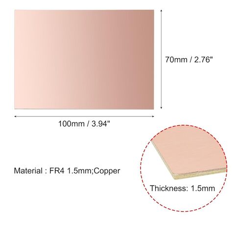 uxcell 14pcs 100x70mm Double Sided Copper Clad Laminate PCB Circuit Board FR4 1.5mm Thickness DIY Prototyping PCB Board in Saudi Arabia