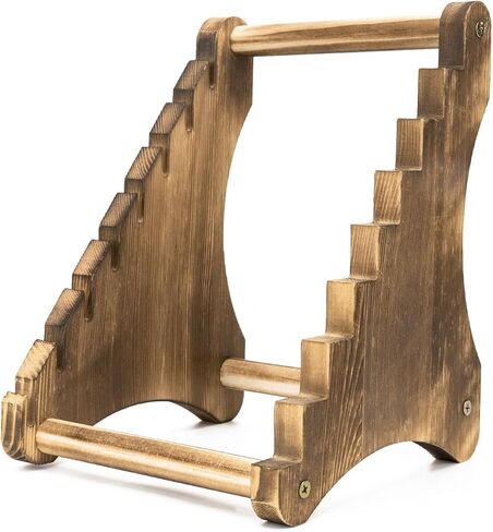 Knife Display Stand,Wood 8 Tier Knife Block,Wooden Fixed Knife Collection Display Stand Holder,for Knife Rustic Tactical & Survival Knives Cabin Home Decor in Saudi Arabia