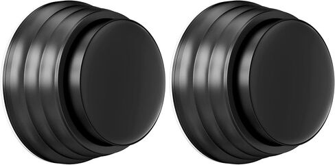 1.65" Upgraded Door Stoppers for Wall, Self-Adhesive & Screw-Mount Door Knob Wall Protector, Spring Shock Absorption, Noise Reduction, Modern Design, Black in Saudi Arabia