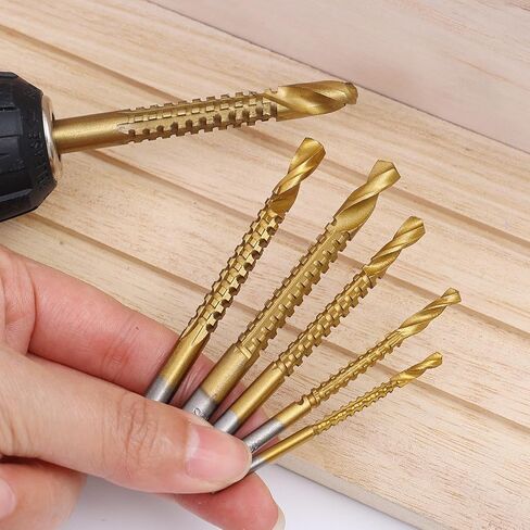 3Pcs HSS Twist Drill Bits Set 3-8mm Serrated Grooving Cutting Tap Spiral Saw Wood Metal Plastic Hole Saw Titanium Drill Tools in Saudi Arabia