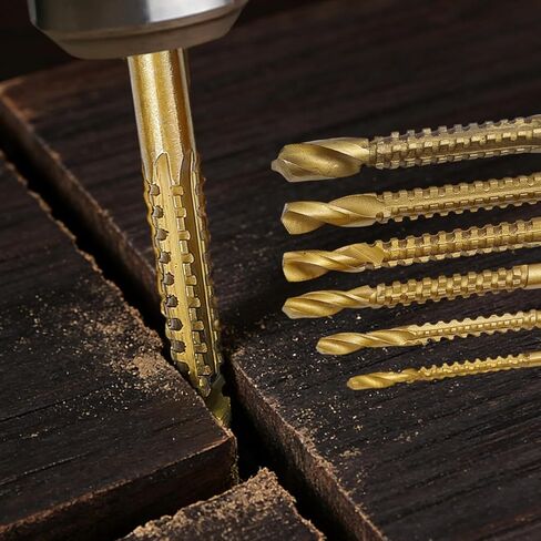 3Pcs HSS Twist Drill Bits Set 3-8mm Serrated Grooving Cutting Tap Spiral Saw Wood Metal Plastic Hole Saw Titanium Drill Tools in Saudi Arabia