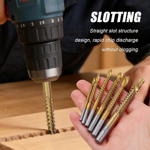 3Pcs HSS Twist Drill Bits Set 3-8mm Serrated Grooving Cutting Tap Spiral Saw Wood Metal Plastic Hole Saw Titanium Drill Tools in Saudi Arabia
