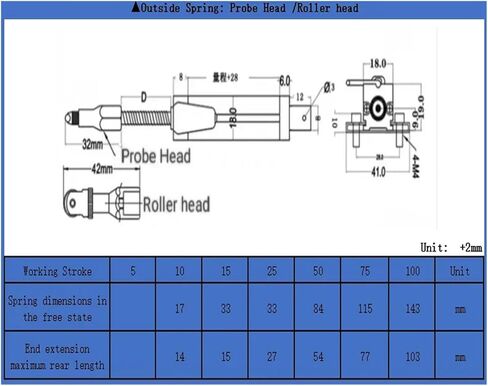 KTR RS485 5-100 مم دقة مستشعر الموضع الخطي لمحول الإزاحة RS485 (15 مم، رأس الأسطوانة-RS485) in Kuwait