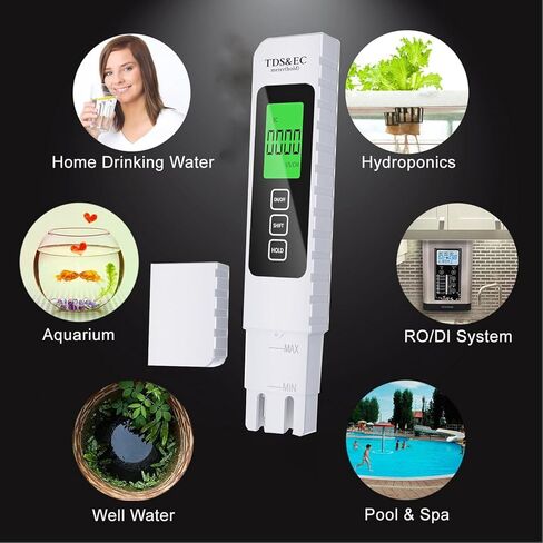 Water Quality Tester,Reliable and Accurate,3 in 1 TDS Meter,0-9990 PPM Meter,EC & Temperature Meter, Portable Water Tester for Digital Water Tester,Professional Testing for Drinking Water in Saudi Arabia
