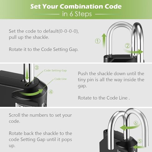 KeeKit Combination Lock, 4 Digit Combination Padlock, Waterproof Gate Lock, Resettable Combo Lock for Locker, Gym, Cases, Toolbox, School, 2 Pack - Black in Saudi Arabia