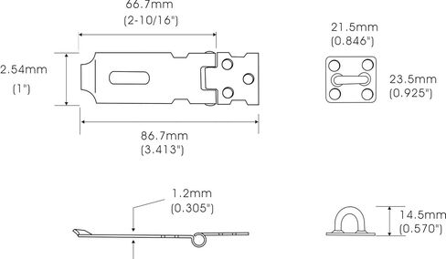 QCAA Safety HASP مع هيكل فولاذي ثابت ثابت 2-1/2 بوصة، مطلي بالزنك، عبوتان، صنع في تايوان in Saudi Arabia