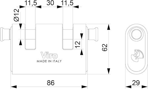 Viro 4125 Panzer 2 Rods, 78 mm Base, Chrome-Plated in Saudi Arabia