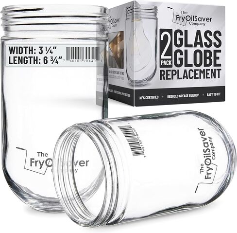 FryOilSaver Co, CHG L10-X006 Glass Globe Bulb Cover for Walk in Refrigerators, Light Bulb Protector Globe for Hood Bulbs, 31902, Pack of 2 in Kuwait