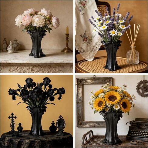 Modern White Ceramic vases, European Style, 8.74''Hx6.46''L x 5.63''W, Suitable for Modern, Classic, Pastoral Style Interior Decoration in Saudi Arabia