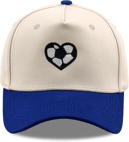 Embroidered Sports Baseball Cap with Love Heart, Two-Tone Adjustable Cotton Trucker Hat for Men Women Gifts in Saudi Arabia