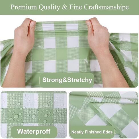 3 Packs Pink Gingham Tablecloth 54 x 108 Inches Pink and White Checkered Disposable Plastic Waterproof Picnic Table Cover for Camping and Birthday Party Supplies in Saudi Arabia