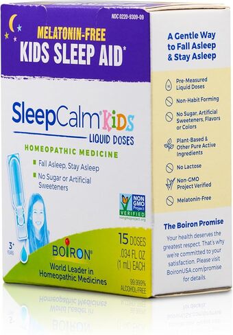 Boiron Kids Liquid Doses Sleep Aid – Gentle Melatonin Free Sleep Aid for Calm Sleep – Plant-Based, Non-Habit Forming Relief for Children Ages 3+, 15 Doses – Ilios Pack in Kuwait