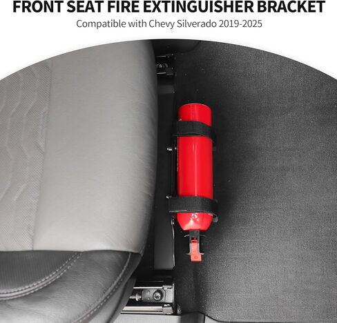 JeCar Under Front Seat Fire Extinguisher Bracket Mount Holder Compatible with Chevy Silverado Accessories 2019-2025 in Saudi Arabia