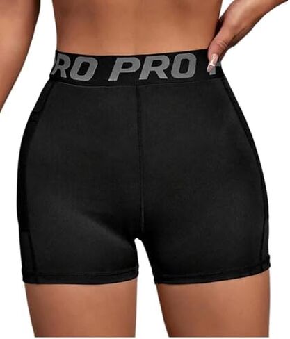 High Waisted Biker Shorts with Pockets Black Shorts for Women Workout Gym Shorts with Pockets Women Shorts Summer Shorts in Saudi Arabia