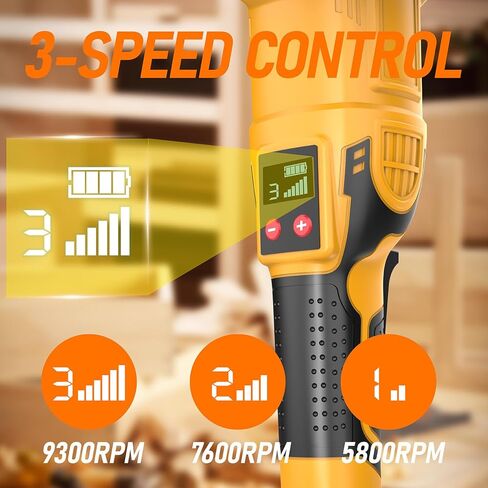 مطحنة زاوية لاسلكية متوافقة مع بطارية ديوالت 20 فولت بحد أقصى (بدون بطارية) 3 سرعات متغيرة، مطحنة زاوية بدون فرش 5 بوصات مع رأس دوار و6 عجلات للقطع والطحن والتلميع in Kuwait