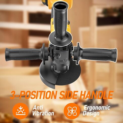 مطحنة زاوية لاسلكية متوافقة مع بطارية ديوالت 20 فولت بحد أقصى (بدون بطارية) 3 سرعات متغيرة، مطحنة زاوية بدون فرش 5 بوصات مع رأس دوار و6 عجلات للقطع والطحن والتلميع in Kuwait