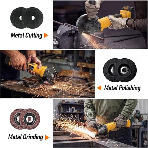 مطحنة زاوية لاسلكية متوافقة مع بطارية ديوالت 20 فولت بحد أقصى (بدون بطارية) 3 سرعات متغيرة، مطحنة زاوية بدون فرش 5 بوصات مع رأس دوار و6 عجلات للقطع والطحن والتلميع in Kuwait