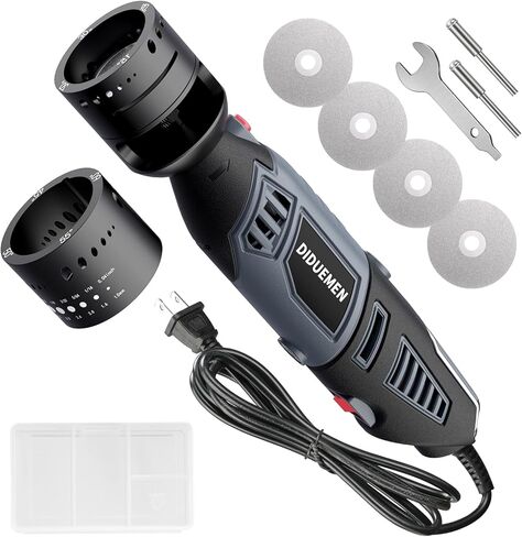 Dual-Head Tungsten Sharpener Grinder - 8 Angles & 6 Sizes for TIG Welding, Plug & Play Precision-Aligned Heads with Flat Grinding Block & Cut-Off Slot, 4 Diamond Wheels & 2 CNC Mandrels​ in Saudi Arabia