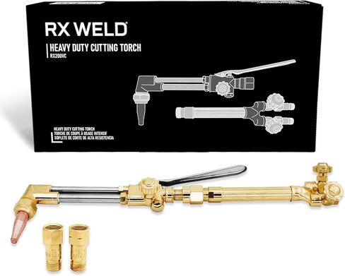 RX WELD Heavy Duty Oxy Acetylene Cutting Torch with Check Valves, CA 2460 Attachment, HD310C Handle & 1-1-101 Cutting Tip, Cuts 3/4" Steel for Cutting, Brazing & Welding in Saudi Arabia