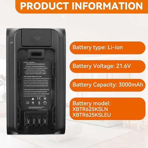 Battery Replacement for Shark Detect Pro IW3511 IW3615 IW3110C IW3111C IW3120C BU3521 BU3523 Cordless Vacuum Cleaner, Model: XBTR625KSL XBTR625KSLN XBTR625KSLEUN XBTR625KSLEU Battery 3000mAh 21.6V in Saudi Arabia