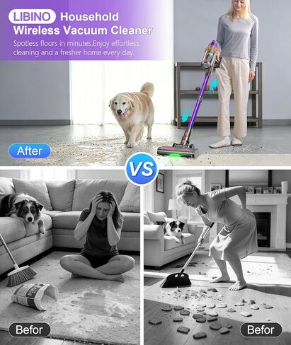 Cordless Vacuum Cleaner, 650W 55KPA 70Mins Vacuum Cleaners for Home,Anti-tangle Wireless Vacumm,Rechargeable Vacuum With Green Light,Powerful Stick Vacuum for Carpet/Hardwood Floors,Pet Hair,Purple in Saudi Arabia