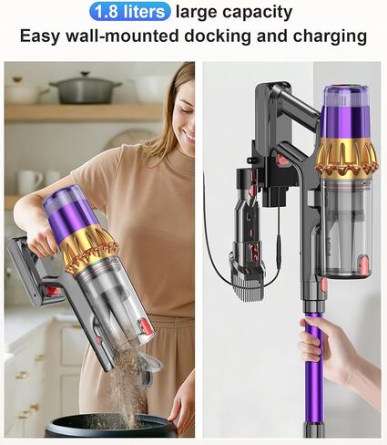 Cordless Vacuum Cleaner, 650W 55KPA 70Mins Vacuum Cleaners for Home,Anti-tangle Wireless Vacumm,Rechargeable Vacuum With Green Light,Powerful Stick Vacuum for Carpet/Hardwood Floors,Pet Hair,Purple in Saudi Arabia