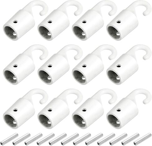 uxcell Blind Wand Hook,2Pcs 1.1" x 0.3" - Alloy Vertical Blinds Replacement Parts, Tilt Wand Rotating Tip Hook Repair for Broken Blind Parts (White) in Saudi Arabia