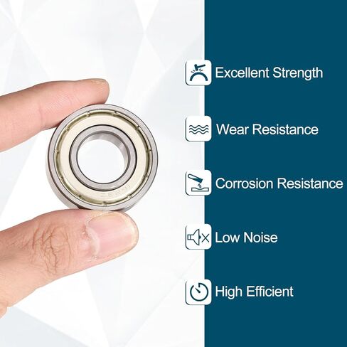 uxcell 3 Pcs 1602ZZ Deep Groove Ball Bearing 1/4" x 11/16" x 1/4" Double Metal Sealed, Chrome Steel Bearings in Saudi Arabia