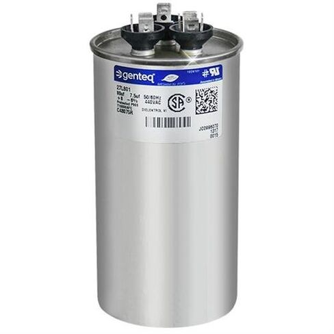 Carrier P291-8074R - 80 + 7.5 uF MFD x 440 VAC Genteq Replacement Dual Capacitor Round # C48075R / 27L801 in Saudi Arabia