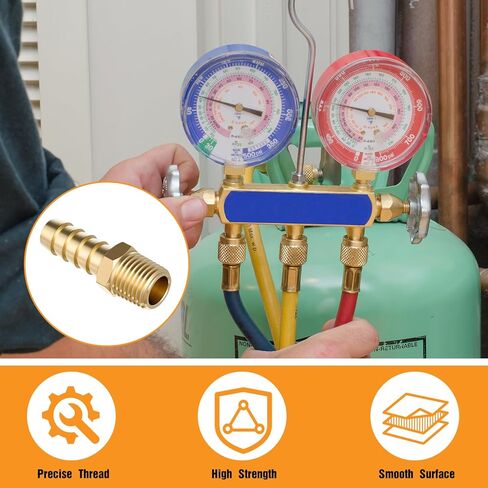 20 حزمة من تركيبات خرطوم بارب 1/4 بوصة Npt إلى 3/8 بوصة، طقم موصل إصلاح خط الهواء النحاسي، أنبوب ذكر Npt 1/4 بوصة إلى بارب 3/8 بوصة، موصل محول خيط ذكر للضاغط والغاز ومتجر السيارات in Saudi Arabia