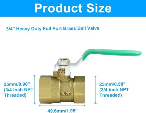 Brass Shut Off Valve with Green Handle 3/4" NPT Female to 3/4" NPT Female Full Port Brass Ball Valve for Water,Oil and Gas in Saudi Arabia