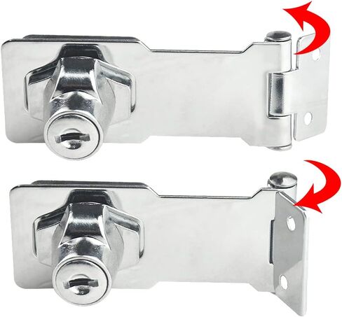 TOVOT 2PCS 3" Keyed Hasp Locks Door Hasp Latches Lock Padlock Latches with Screws Locking Hasp for Cabinet Drawer(Keyed Alike) in Saudi Arabia