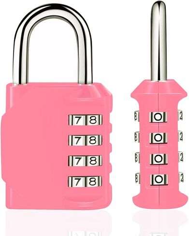4 Digit Combination Padlock, Outdoor School Lock, Gym Locks (Pink) in Saudi Arabia