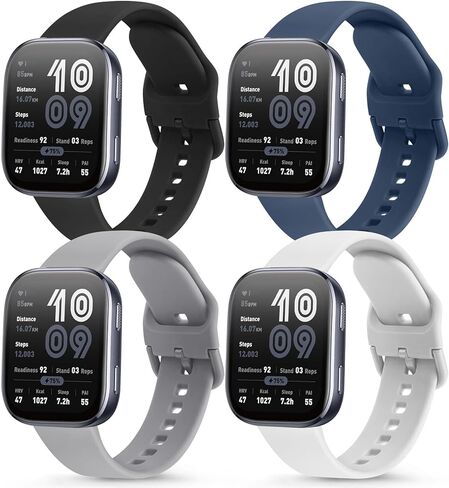 Vancle 4 عبوات من أحزمة Amazfit Bip 6/Bip 5، GTR 4/ GTR 3/3 Pro/GTR 2/2e/GTR 47 مم/ساعة توازن للنساء والرجال، حزام سيليكون ناعم رياضي قابل للتعديل 22 مم (أسود/شاي حليب/أرجواني دخاني/ضوء النجوم) in Kuwait