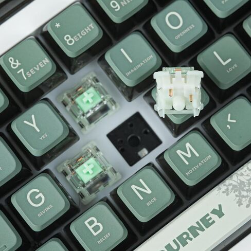 مفاتيح لوحة المفاتيح GATERON Baby Kangaroo 2.0، مفاتيح RGB LED ثقيلة اللمس 5 دبابيس خضراء 22 مم مزدوجة المرحلة زنبركية من المصنع مسبقة التشحيم 59gf مفاتيح للوحة المفاتيح الميكانيكية MX (70 قطعة) in Saudi Arabia