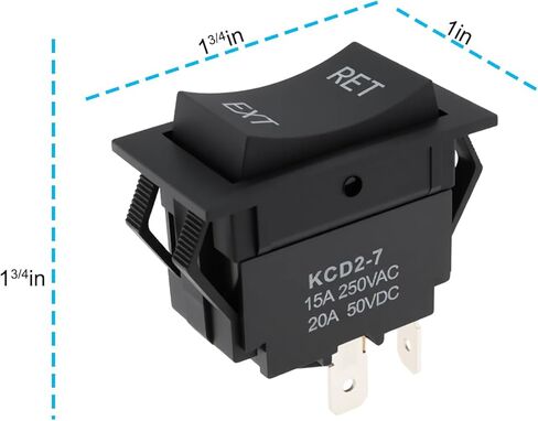 2pcs 4Pin Momentary RV Jack Rocker Switch KCD2-7 15A 250V for Tongue Jack Retract Extend in Saudi Arabia