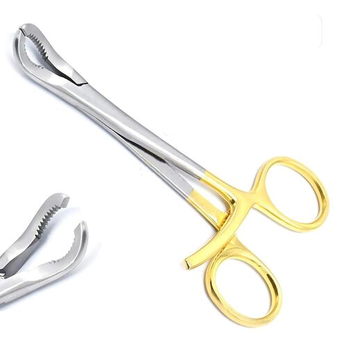 T/C Bone Holding Forceps with Teeth Curved Jaws 5.5" Gold Handles in Saudi Arabia