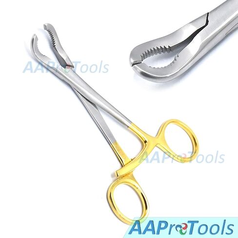T/C Bone Holding Forceps with Teeth Curved Jaws 5.5" Gold Handles in Saudi Arabia