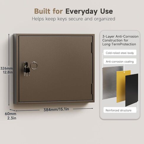 WeHere 30-Keys Key Lock Box, Key Cabinet with Key Management App (Track Key Borrow/Return), Security Key Holder Wall Mount Lockbox for Home, Garage, Car Key Storage for School, Small Office, Hotels in Kuwait