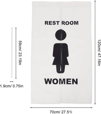 Toilet Door Curtain for Public Restroom, No-Punch Hanging Privacy Curtain, Creative Partition Panel 70x120cm, Suitable for Mall and Office Bathroom Doorways in Saudi Arabia